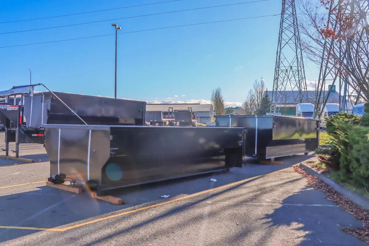 Roll-off dumpster ready for waste disposal at job site for Estate Cleanout Dumpster Rental in Milton